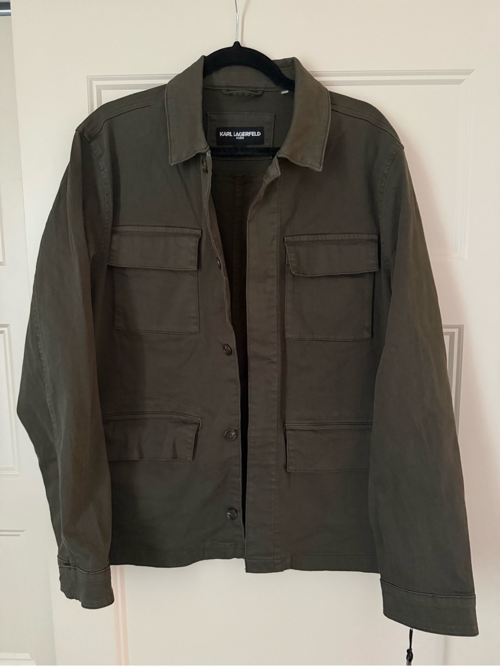 NWT Karl Lagerfeld Paris Olive Green Men's Utility Jacket